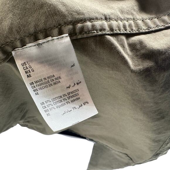 Style & Co Jacket Camo Print Coat Zip-Up Drawstring-Waist WMN L Green Button Zip - Picture 11 of 11